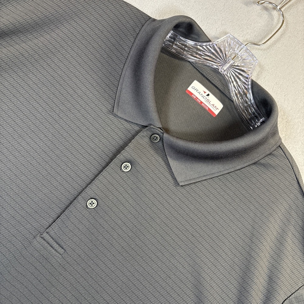 Grand Slam Mens 2XG Gray Performance Polo Shirt